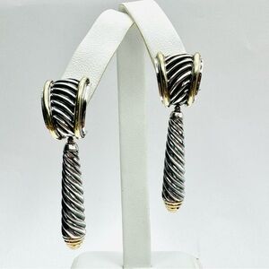 David Yurman Thoroughbred Drop Earrings With Gold